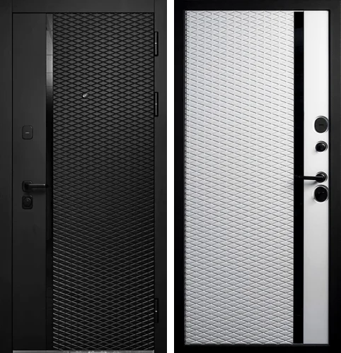 Черная матовая входная дверь №85