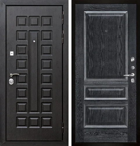 Черная дверь МДФ с патиной №18