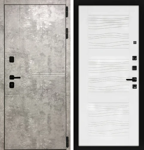 Уличная железная дверь для частного дома утепленная №47