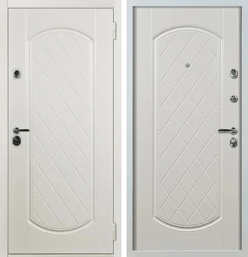 Влагостойкая дверь металлическая уличная белая №23
