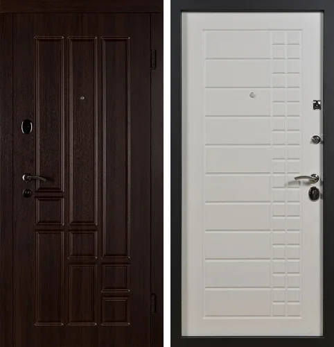 Входная дверь для дома белая внутри №9