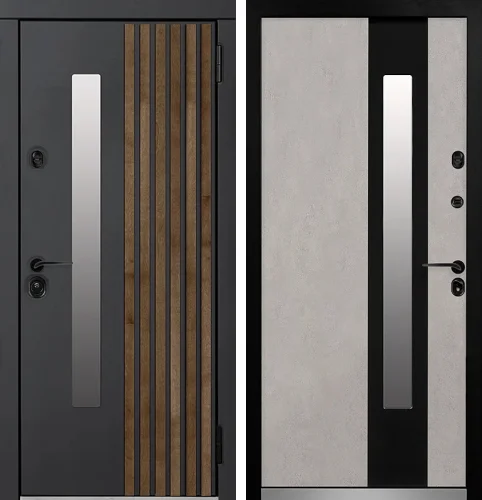 Дверь со стеклом входная уличная с терморазрывом №80