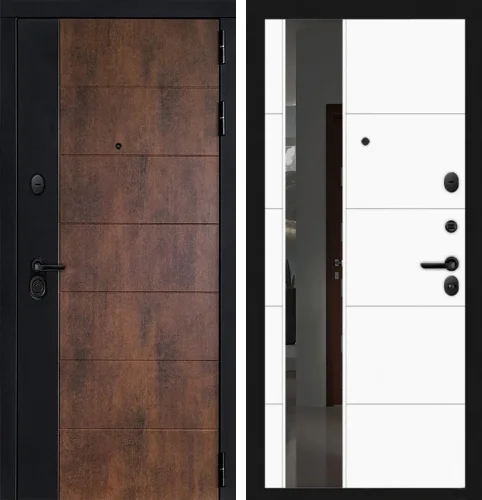 Дверь уличная с терморазрывом и зеркалом №82