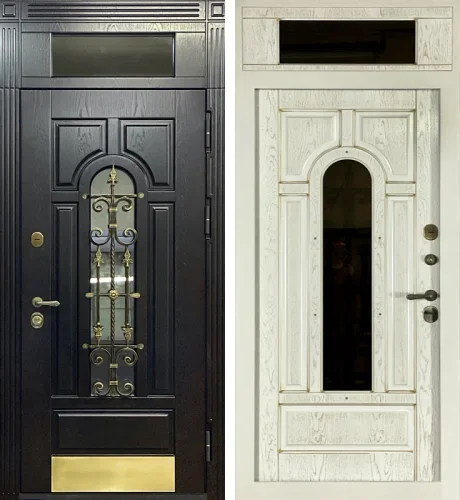 Дверь с фрамугой входная уличная №3