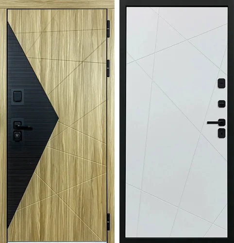 Теплая дверь для загородного дома с терморазрывом №132