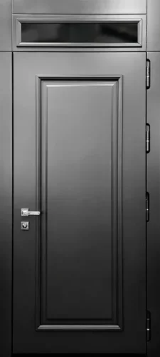 Металлическая дверь со стеклянной фрамугой №44