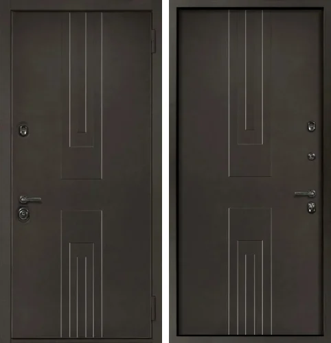 Входная дверь серого цвета утепленная №8