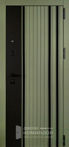 Зеленая дверь входная в загородный дом №2 - наружная сторона