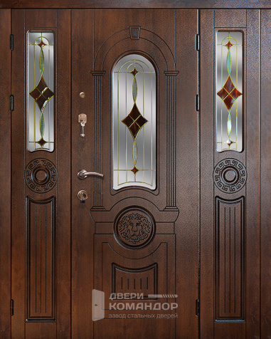 Дверь уличная с терморазрывом и стеклом №43 - наружная сторона