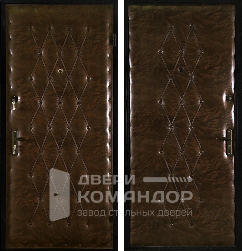 Металлическая дверь с дермантином №2 размером 960x2050 мм