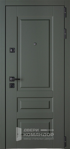 Входная дверь в каркасный дом зеленого цвета №3 - наружная сторона