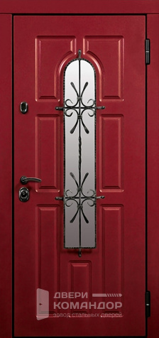 Входная дверь с окном в частный дом №15 - наружная сторона