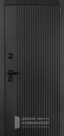 Тёмно серая железная дверь уличная №4 - наружная сторона