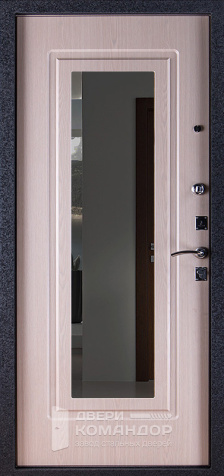 Входная дверь с зеркалом с внутренней стороны двери №6 размером 900x2000 мм - внутренняя сторона