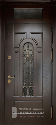 Стальная дверь с остекленной фрамугой №31 - наружная сторона