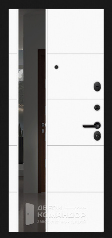 Входная дверь Лабиринт с зеркалом белая №20 - внутренняя сторона