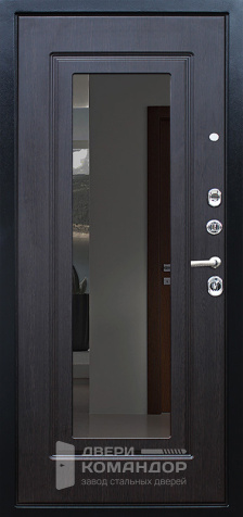 Входная дверь черная с зеркалом №1 - внутренняя сторона