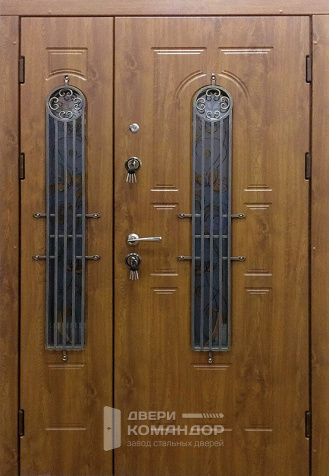 Стальная дверь со стеклом №55 - наружная сторона