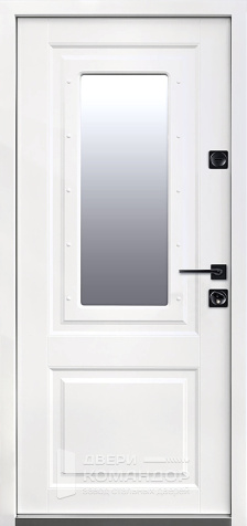 Жёлтая входная дверь с белыми наличниками №2 размером 860x2050 мм - внутренняя сторона