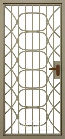 Металлическая дверь на лестничную площадку с решеткой №9 размером 860x2050 мм - внутренняя сторона